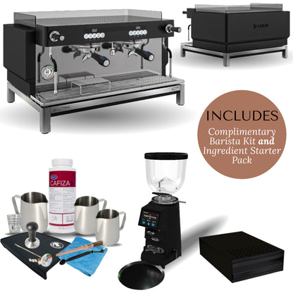 Crem EX3 2 Group Espresso Machine and Grinder Package - White or Black