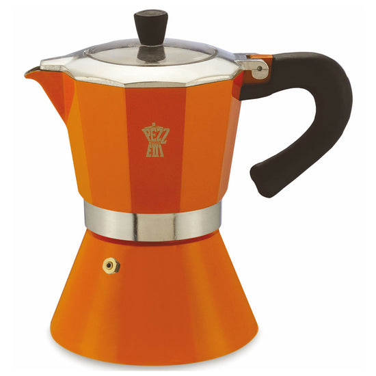 PEZZETTI BELLEXPRESS ALUMINIUM MOKA POT - 6 CUP ORANGE