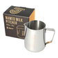 CQ Named Milk Foaming Jug with Etched Volume Measures - 0.6 Litres &
