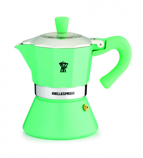 Pezzetti Bellexpress Aluminium Moka Pot - 6 Cup Turquoise Elegance