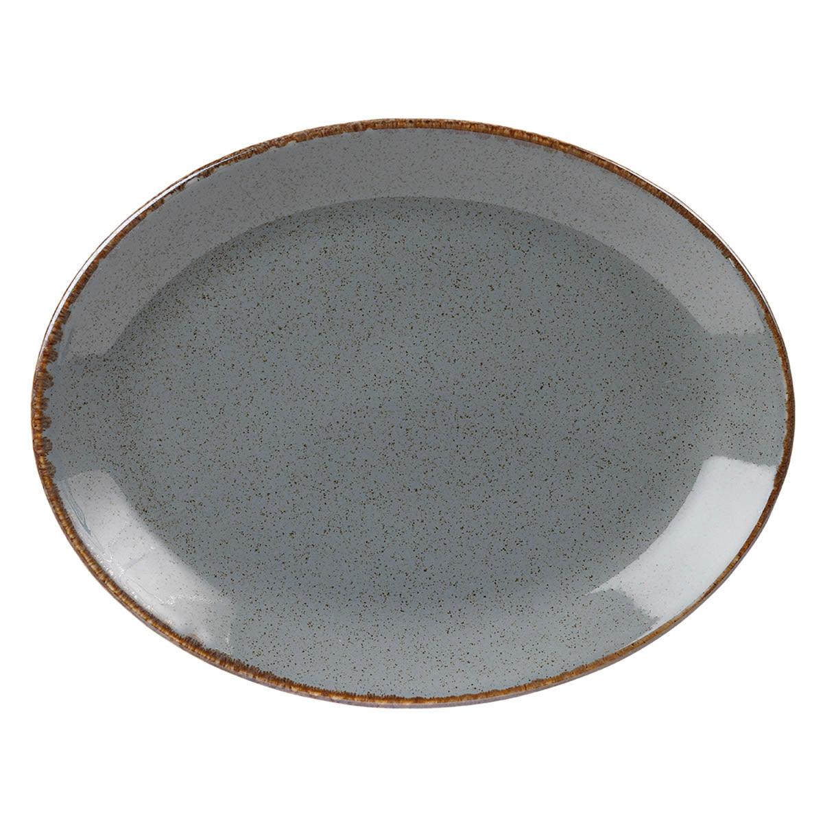 Porcelite Seasons Storm Oval Plate 30cm/12" - coffeequestuk