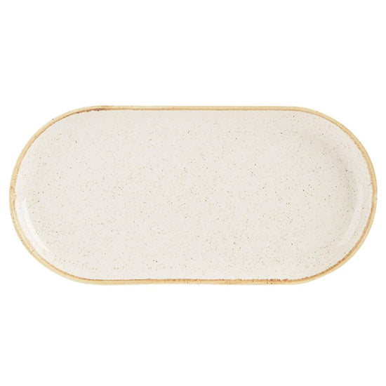 Porcelite Seasons Oatmeal Narrow Oval Plate 30cm - coffeequestuk