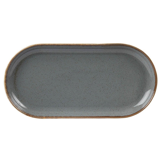 Porcelite Seasons Storm Narrow Oval Plate 30cm - coffeequestuk