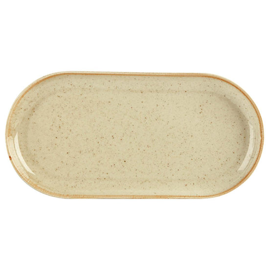 Porcelite Seasons Wheat Narrow Oval Plate 32x20cm/12.5x8" - coffeequestuk