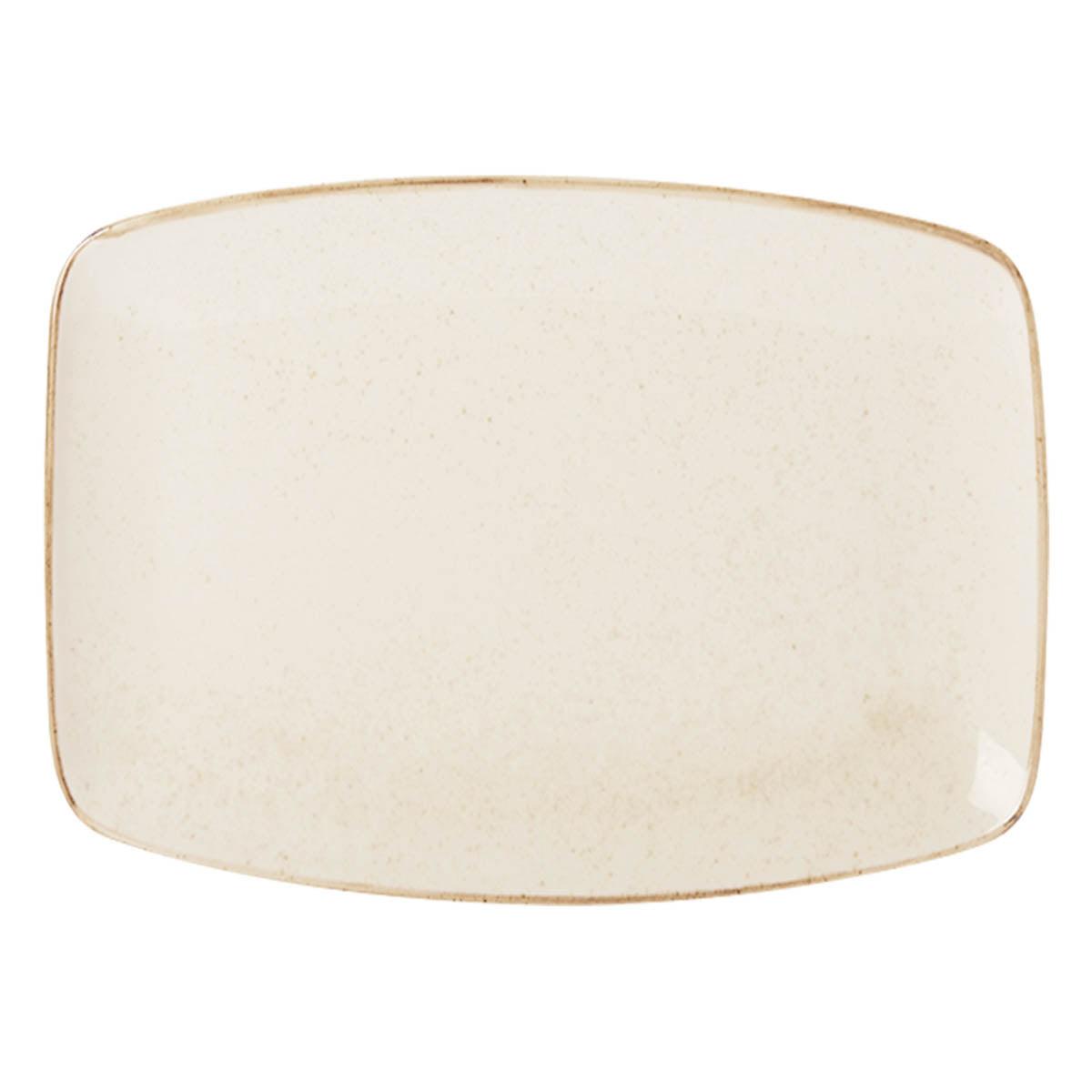 Porcelite Seasons Oatmeal Rectangular Plate 32cm - coffeequestuk