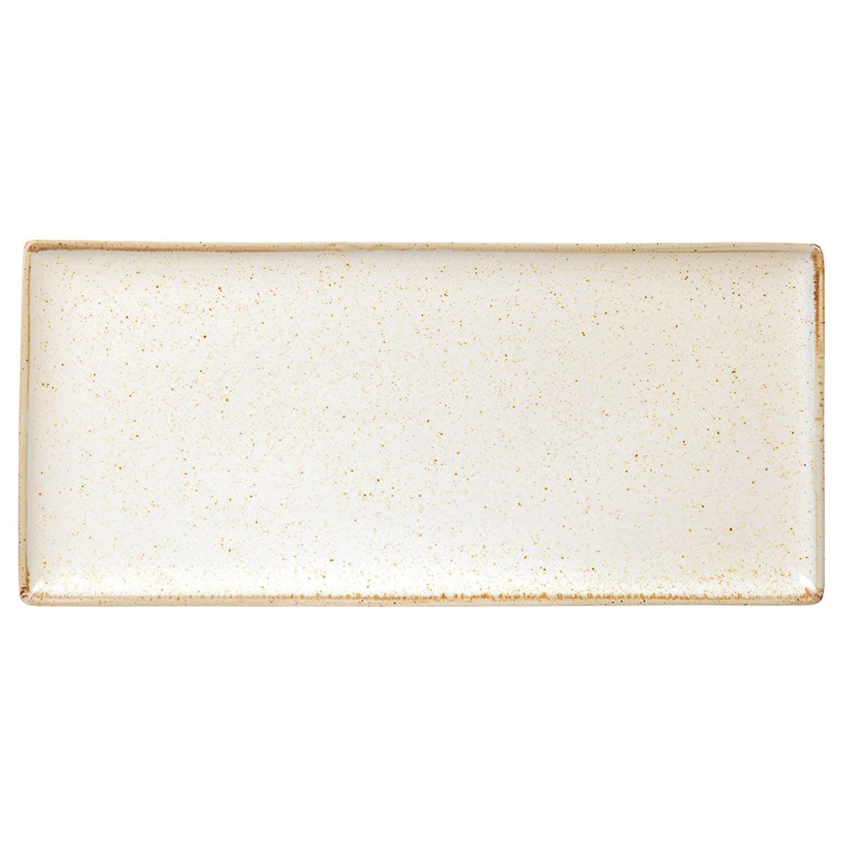 Porcelite Seasons Oatmeal Rectangular Platter 35x15.5cm/13.75"x6" - coffeequestuk